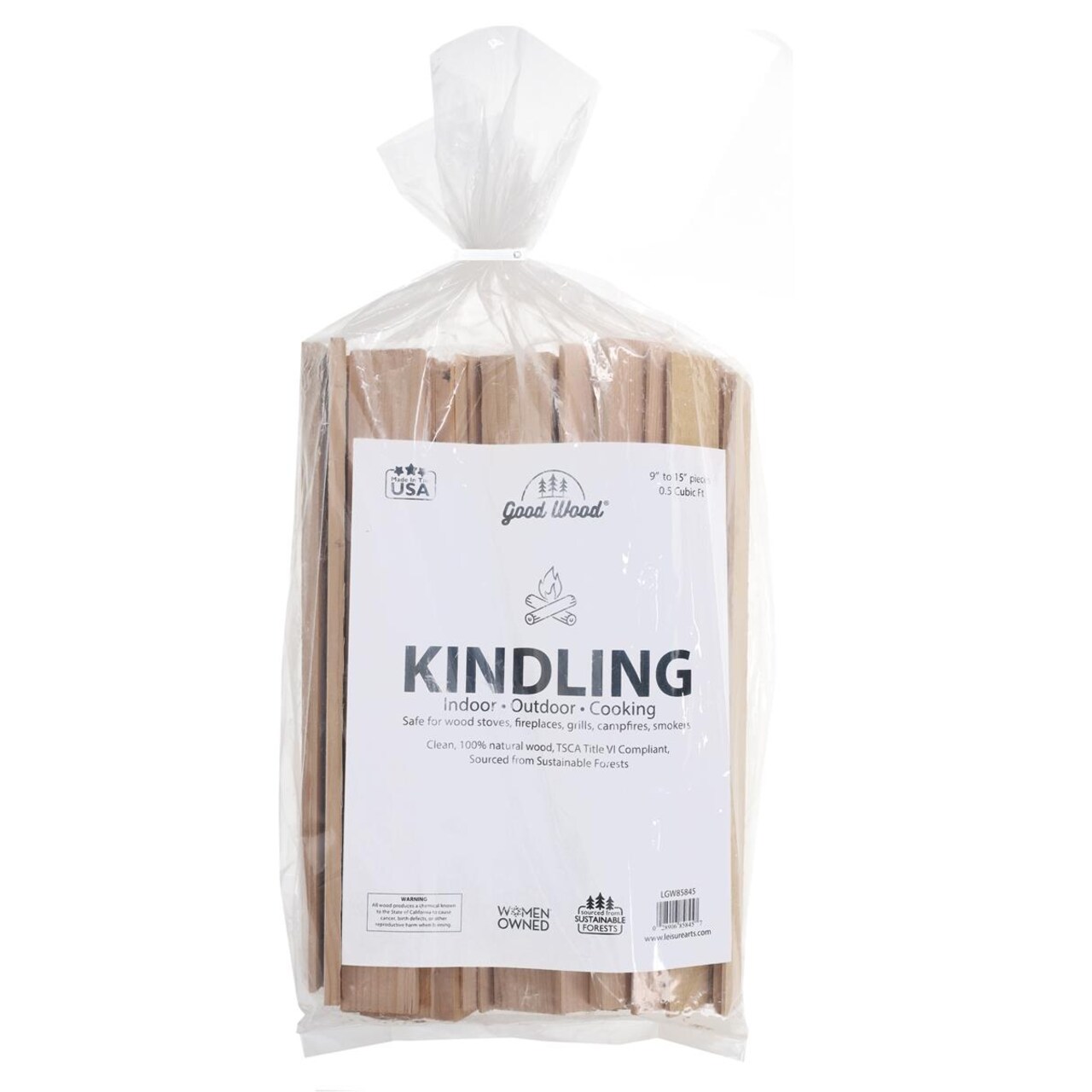 Good Wood Kindling Bundle 9"-15" Pieces, 0.5 Cubic Feet – 100% Natural Firewood Starter; Ideal Fire Starters For Campfires, Fire Starters For Fireplace, Wood Stoves Firestarter
